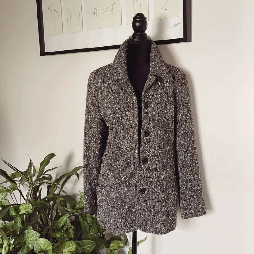 Ann Taylor Black And White Wool Blazer